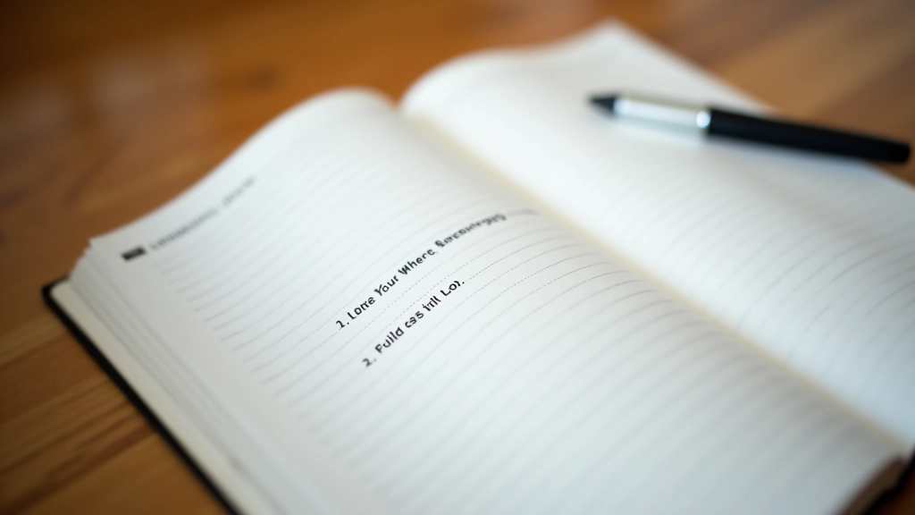 Open journal with handwritten notes, pen resting on page, notebook with lines, close-up detail